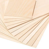 12 Pieces Balsa Wood Sheets Thin Unfinished Wood Plywood Hobby Wood Board for DIY Crafts Christmas Wooden House Boat Airplane Model 3 Size