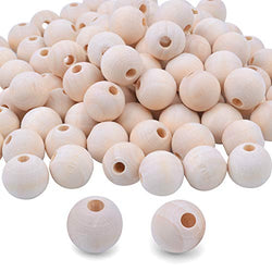 BronaGrand 100pcs 16mm Natural Color Round Ball Wood Spacer Beads Jewelry Findings Charms