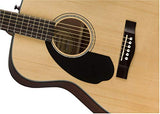 Fender CC-60S Concert Acoustic Guitar, Walnut Fingerboard, Natural, Left-Hand