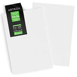 Arteza 24x36” Stretched White Blank Canvas, Bulk Pack of 2, Primed, 100% Cotton for Painting,
