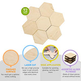 PLYDOLEX Hexagon DIY Wood Ornaments for Crafts, Set of 72 pcs - 1.7x2 inch Blank Wooden Ornament Ideal as Wood Craft Supplies