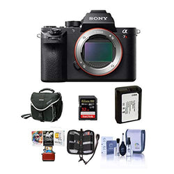 Sony a7R II Alpha Full Frame Mirrorless Digital Camera Body - Bundle with Camera Bag, 32GB Class 10 U3 SDHC Card, Spare Battery, Cleaning Kit, Memory Wallet, Mac Software Package