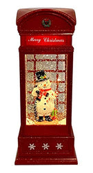 San Francisco Music Box Musical Lighted Snowman in a Phone Booth