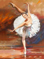 SKRYUIE 5D Full Drill Diamond Painting Ballet Dancer Painting by Number Kits, Paint with Diamonds Arts Embroidery DIY Craft Set Arts Decorations (12x16 inch)