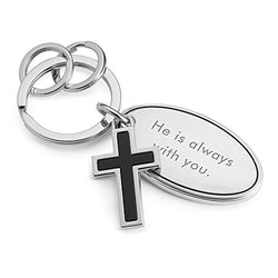 Things Remembered Personalized Religious Cross Key Chain, Key Ring with Engraving Included
