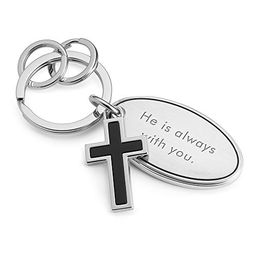 Things Remembered Personalized Religious Cross Key Chain, Key Ring with Engraving Included