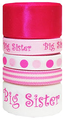 HipGirl Holiday Ribbon, Trim for Gift Wrapping (25 Yards 3/8"-7/8" Grosgrain and Satin Big Sister