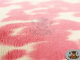 Velvet Suede Fabric Cow print Pink / 54" Wide / Sold by the yard