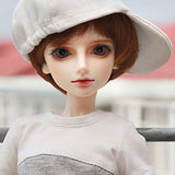 BJD Doll 1/4 Ball Mechanical Jointed Doll Can Choose Eyeball Color with Full Set of Clothes Shoes T-Shirt Short Pants Hair Makeup Accessories,Blackeyeball