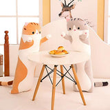 Decdeal Long Cat Plush, Plus Doll Toy Cat, Cute Cartoon Cat Shaped Plush Toy Sleeping Long Throw Pillow Decorative Gift (Grey, 700mm/27.55in)