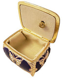 Purple and Gold Rectangular Shaped Musical Jewelry Box with Crystallized Swarovski Elements playing