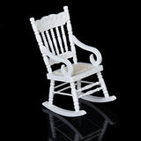CuteExpress Miniature Rocking Chair 1:12 Scale Dollhouse Accessories Tiny Furniture Model for Doll House Toy Home Decoration Scene Shooting (White)