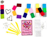 KRAFTZLAB Make My Own Clay Charms Craft Kit for Girls Includes 14.1 OZ Clay, 20, 2 Charm Bracelets and Much More - Polymer Charms Clay Set and Ideal Crafts Gift for Kids Ages 7 12
