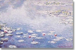 (24x36) Claude Monet (Water Lilies in blue) Art Print Poster