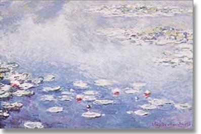 (24x36) Claude Monet (Water Lilies in blue) Art Print Poster