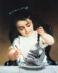 Emile Munier Young Girl with Pot 1882-30" x 24" Fine Art Giclee Canvas Print (Unframed) Reproduction