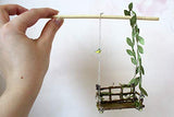 Miniature Fairy Swing 1:12 scale. Dollhouse Garden Furniture, Hanging Chair