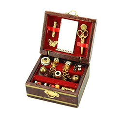 Wooden Dollhouse Accessories Cute Mini Jewelry Box Kid Toy for 1:12 Miniature Scene Model Accessories