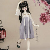 MEESock BJD Doll 1/4 44cm Ball Jointed SD Doll Girl Model with Elegant Outfits Dress Wig Shoes Makeup is Toys for Kids Surprise Gift Doll