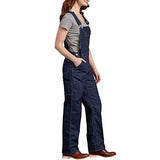 Dickies Women's Denim Bib Overall, Dark Indigo Black, Extra Small