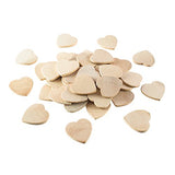 Round Heart Shaped Unfinished 1.3" Wood Cutout Circles Chips for Board Game Pieces, Arts & Crafts Projects, Ornaments (50 Pieces)