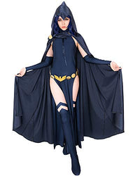 miccostumes Women's Rachel Cosplay Costume Dress with Hooded Cloak Halloween (S) Navy Blue