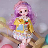 HGCY 1/6 BJD Dolls 30Cm SD Dolls Ball Jionted Doll Baby DIY Toy with Full Set Clothes Shoes Wig Makeup Deluxe Collector Doll BJD Fully Poseable Fashion Doll,Best Gift for Girls