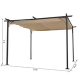 Outsunny 11.5' x 11.5' Retractable Patio Gazebo Pergola with UV Resistant Outdoor Canopy & Strong Steel Frame