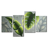 Wieco Art Large Botanical Paintings Wall Art on Canvas Abstract Green Leaves Canvas Wall Art for Living Room Bedroom Wall Decor Modern Artwork for Home Decorations