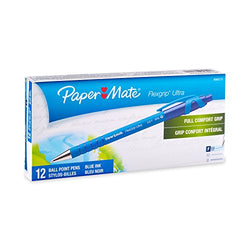 Paper Mate 9560131 Flexgrip Ultra Retractable Ballpoint Pens, Fine Point, Blue Ink, 12-Pack