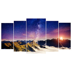 5 Sets Diamond Painting Kits Mountain Range with Sunrise - DIY 5D Diamond Painting Full Square Drill Kits for Adults, Sea of Clouds Sunrise Diamond Paintings for Wall Decor 30.7x15.75 inch