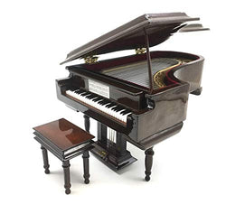 Piano Music Box with Bench and Black Case Musical Boxes Gift for Christmas/Birthday/Valentine's Day, Melody Castle in The Sky