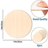 JOICEE 6PACK Wood Circles for Crafts，14 Inch Unfinished Wood Rounds Discs for Door Hanger Sign Blank, DIY Wooden Discs for Crafts Painting and Christmas Halloween Decoration
