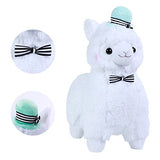 Alpacasso 14" White Plush Alpaca, Stuffed Animals Plush Toy.