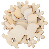 Pangda 20 Pieces Christmas Deer Reindeer Wooden Craft Ornament Hanging Pendant Decoration