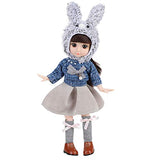 LoveinDIY 14.2 Inch BJD American Doll with Cloth Dress Up Girl Figure for DIY Customizing - Rabbit