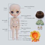 KSYXSL BJD Dolls 1/12 Ball Joints Doll Action Figure Female Body 13cm 5.1 Inch Doll with Clothes Shoes Big Eyes Wig Makeup for Girl as Gift
