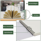 SuFly 9"x12" Sketch Book, 2 Pack, 68lb/100gsm, Side Wire Bound, 100 Sheets Each