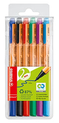 Stabilo Greenpoint Sign Pen Recycled 1.1mm Tip 0.8mm Line Assorted Ref 6088-6 [wallet 6]
