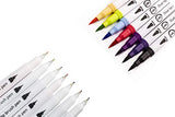 Dual Tip Brush Marker Pens-60 Colors Dual Brush Pens Set Art Brush Markers with Fine Tip and Highlighter for Adult Coloring Books Calligraphy Taking Notes Bullet Journal Drawing Art Projects