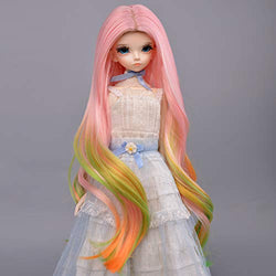 MUZI Wig 1/4 Bjd Hair High Temperature Long Gray Straight and Curly Bjd Wig SD for BJD Doll (03)