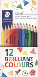 Staedtler Ergosoft 12 Triangular Coloured Pencils 157 C12 by
