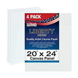 US Art Supply 20 X 24 inch Professional Artist Quality Acid Free Canvas Panel Boards for Painting (Pack of 4)