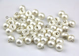 RayLineDo Pack of 250pcs 10mm White Pearl Bead Cap Half Ball Dome Metal Circle Hook Buttons for