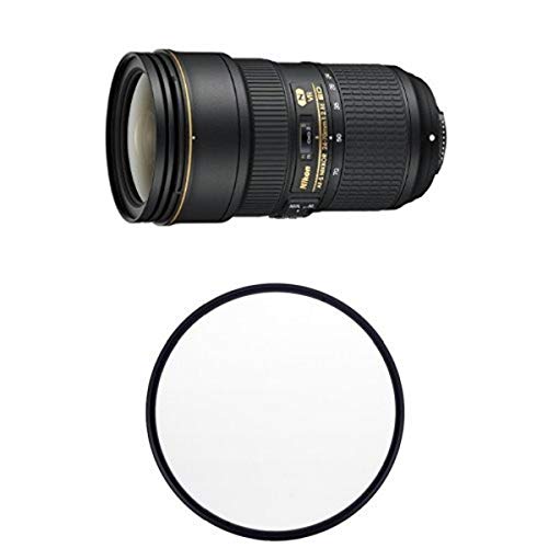 Nikon AF-S FX NIKKOR 24-70mm f/2.8E ED VR Zoom Lens with Auto Focus for Nikon DSLR Cameras w/ B+W 82mm Clear UV Haze with Multi-Resistant Coating