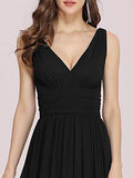 Ever-Pretty Womens Elegant Double V Neck Maxi Fomral Party Dress 4 US Black