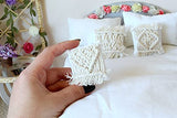 Miniature macrame cushion, RANDOM dollhouse boho bedding pillows modern BJD doll furniture