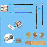 ELEAZAR drawing pencil with 50 pages of sketchbook, 35 pieces in a portable zipper box, including sketching pencils and accessories, suitable for children, adults, beginners and professionals