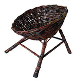 Miniature 1:4 scale chair. Brown wicker rattan look handmade dollhouse furniture