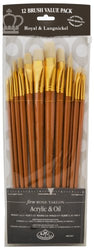 Royal Brush Manufacturing Royal and Langnickel Zip N' Close 12-Piece Brush Set, Firm Bone Taklon
